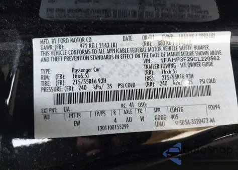 2012 Ford Focus Se из США, поврежденный, VIN 1FAHP3F29CL220562